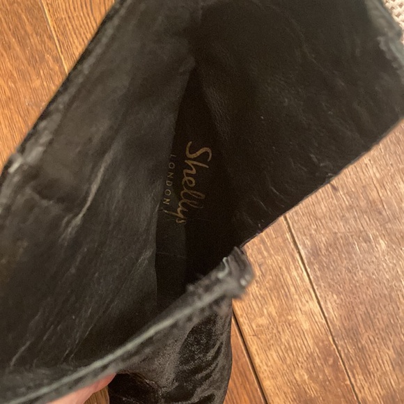 NWOB Shellys London Tater Velvet Chunky Heeled Booties - Picture 5 of 6